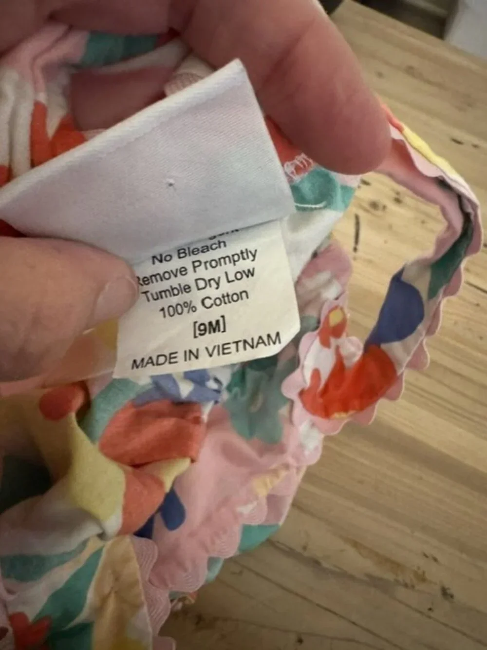 Shrimp and Grits colorful bubble romper. Size 9 mos